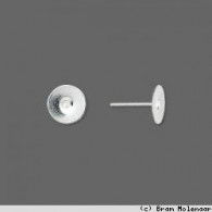 20 Stück – Silberfarbene Ohrstecker, 6 mm - #70183