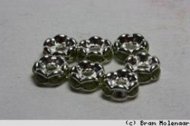 Acryl rondell 6mm peridot per 10 stuks - #12631