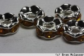 Acryl rondell 6mm smoked topaz per 10 stuks - #12640