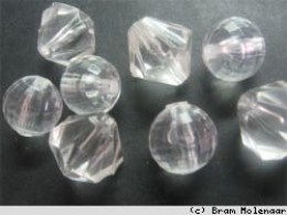 Acryl transparant rond en bicone / 20 Kralen - #4316