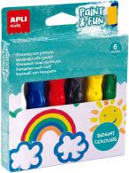 Apli Farbtuben mit Pinsel, 6 Farben – 14 ml | Polymer Clay / Modelliermasse - #599541