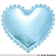 Blue Vinyl Heart 35x30mm - #11867