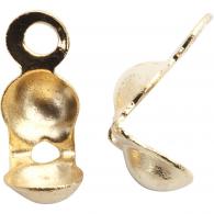CC Bead tips with eyes, gold-plated, L: 8 mm, Dia. 3 mm, 20 pc/ 1 pack - #591140