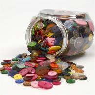 CC Button Mix, assorted colours, Dia. 12+18+20 mm, 800 pc/ 1 pack - #592611