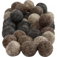 CC Felt balls, natural, Dia. 20 mm, 64 pc/ 1 pack - #592484