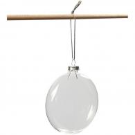 CC Glas-Weihnachtskugel flach 8 cm 6 Stück - #589935