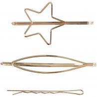 CC Hair claws, gold-plated, L: 70 mm, W: 32 mm, 3 pc/ 1 pack - #591179