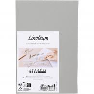 CC Linoleum-Platte Gummi 10x15cm Hellgrau 2 Stück - #593728