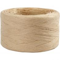 CC Paper Raffia Yarn, sand, W: 7-8 mm, 100 m/ 1 roll - #592390