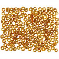 CC Rocaille seed beads, gold, size 8/0 , Dia. 3 mm, hole size 0,6-1,0 mm, 25 g/ 1 pack - #591021