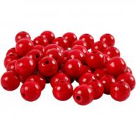 CC Wooden Beads, red, Dia. 10 mm, hole size 3 mm, 20 g/ 1 pack - #591029