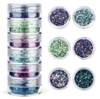 Glitzerpuder-Finish C3 grün-blau - Polymer Clay / Modelliermasse Lack - #391813