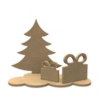 Gomille - MDF Figuren Kerstboom Set 24x19 cm - #596163