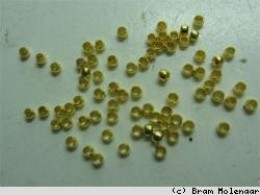 Goudkleurige knijpkralen 2mm - 100stuks - #2634