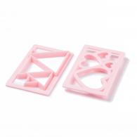 Große rosa Ohrring-Ausstechformen aus Modelliermasse - #493052