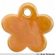 Keramiek bloem oranje 30mm - #7227