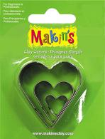 Makins Clay Tools Herz-Ausstechform, 3-teilig – Modelliermasse - #172109