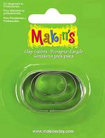 Makins Keksform-Set, oval, 3-teilig – Polymer Clay &amp; Modelliermasse - #172107
