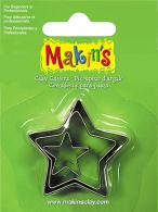 Makins Sternen-Keksform-Set aus Modelliermasse (3-teilig) – Polymer-Modelliermasse - #172108