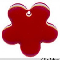 Metaal hanger bloem rood  15mm - #15933