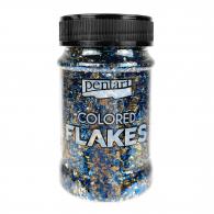 Pentart Gekleurde Folievlokken Blauw - Goud 100ml - #594268