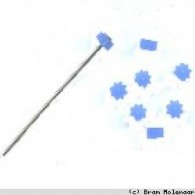 Per 100 stuks - Nietstift stopper blauw - #10327