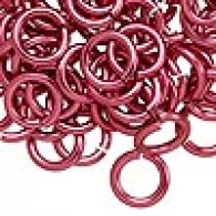 Red    Aluminium ring 4mm 20 Gauge- 50 pcs. - #16736
