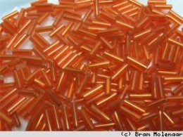 Seed Beads bugle Orange - 100 Grams - #5717