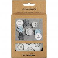 Tools CC Silikon-Blumenformen H:0,5 L:1,5-2,5 cm - Polymer Clay / Modelliermasse - #594051